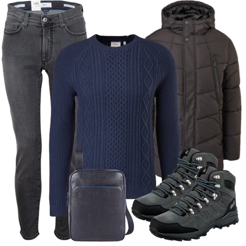 Schwarz Jacke Winter Parka qs kombinieren