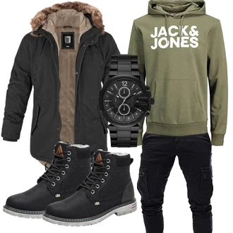 Winter Outfits Kuschel mit Schwarz BW-ONLINE-SHOP "Winter Outfit"