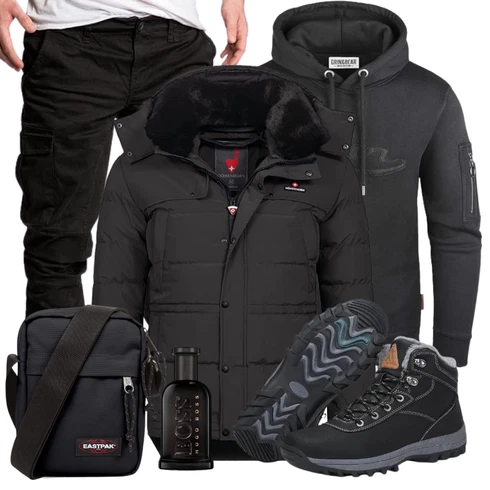 Fell Schwarz ThermoStiefel/Wasserdichter Stiefel/Wasserdichter Outdoorschuh/Winter Sneaker/Wasserfester Schuh/TrekkingStiefel/Herren Lederschuhe Mishansha kombinieren