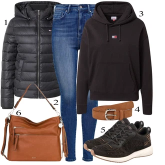 Black Outfits Z zadrgo na hrbtu mit Modra/Temno modra/Svetlo modra Jeans Pajkice/Jeggings Only "Zimski outfit"