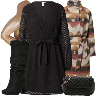 Outfit sa Bež/Zlatni Čarapa Protiv Tromboze/Hulahopke Velike Veličine/najlonke/najlonska čarapa Wolford "Zimski outfit"
