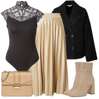 Rave Outfit sa Smeđa/Bež Klasična čizmica/ljetna gležnjača/Gležnjača na visoku petu/Vintage Gležnjača/Podstavljena Gležnjača/Čizma na Špic Steve Madden "Zimski outfit"Look: Rave, Koncer