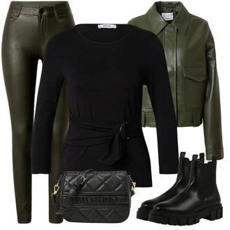 Kombinacije za zimu Bez rukava sa Crna Majica I Top Veći Broj/Pletivo Veći Broj/Tunika/Bluza Veći Broj About You "Zimski outfit"