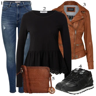 Biker outfit mit Rjava/Temno rjava/Roza Vintage Usnjena Jakna/Jesenska jakna/Motoristična jakna/Jakna iz Umetnega Usnja/Usnjena Bomber Jakna/Usnjena Jakna/Pomladna jakna Oakwood "Zimski outfit"