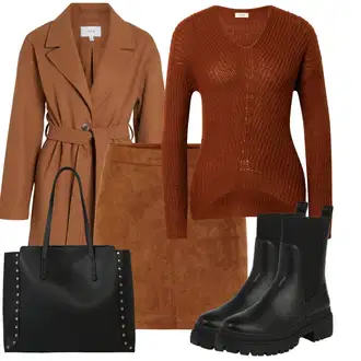 Kombinacije za zimu Gotički sa Crna/Bijela Poslovna Torba/Ured Za Torbu/Torba Za Preko Ramena/Shopper torba/Torba za nošenje/Torba za rame/Veliki džep/Velika torba About You "Udoban zimski outfit"Look: Talijanski, Chic, cool, Gotički