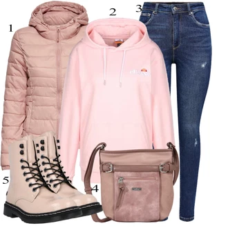 Denim outfits mit Temno modra/Modra Kavbojke z Razporkom/Usnjena Jakna/Usnjene Čevlje/Zimska jakna/Kavbojke na Poteg/Push up Kavbojke/Kavbojke Visokega Pasu/Kavbojke z Luknjo/Usnjene jakne/Ženske 7/8 Kavbojke/Gležnarji Only "Zimski outfit"