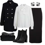 Outfity na zimu Černé S Rozparkem image