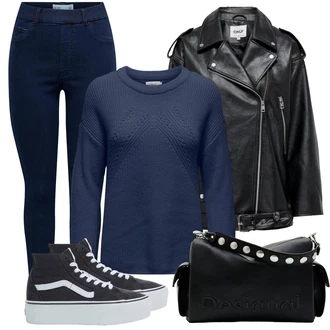 Sk8-Hi Outfit s Šedá/Černá Vans "Zimní look"