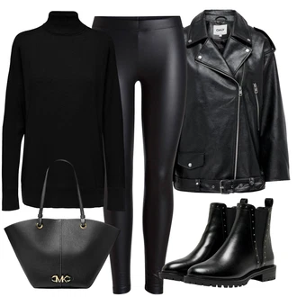 Outfity pro zábavu s Bílá/Černá Kalhoty z Umělé Kůže/Latexové legíny/Legíny s Vysokým Pasem/Vinylový Legín/Legíny Kožený Vzhled/Neprůhledný Legíny/Kožený legíny Pieces "Zimní look"