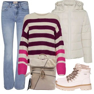 Flared Outfit s Šedá VERO MODA "Zimni look"