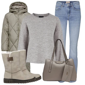 Flared Outfit s Šedá VERO MODA "Zimní look"