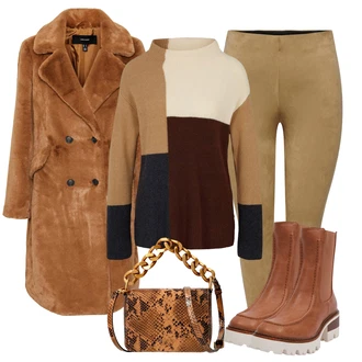 Outfit s Oranžová/Hnědá Gumová Kotníková Bota/Kožená bunda/Kožená kotníková bota/Kotníková Bota s Podšívkou/Chelsea Boty/Motorkářská bota/Vintage Kotníková Bota/Letní kotníková kozačka orsay "Zimní look"