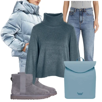 Outfit s Šedá Zimní Kozačka UGG "Zimní look"