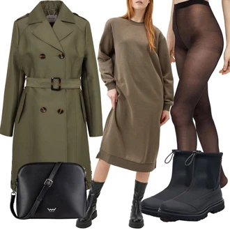 Outfity na zimu s Černá/Tmavě hnědá/Červená Punčocháče Vlněný punčocháč/Síťovaný punčocháč/Nylonová punčocha/Podpůrný punčocháč/Punčocháče Velká Velikost/Punčocháče Pieces "Zimní look"