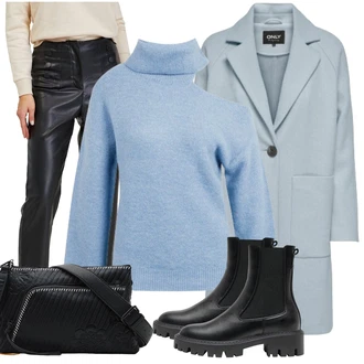 Outfity na zimu s Bílá/Hnědá/Černá orsay "Zimní look"