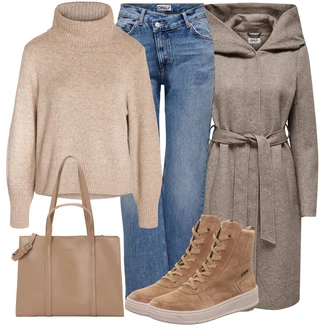 Outfit s Modrá/Světle Modrá Džín s Širokou Nohavicí/Formální Košile/Rovná Džína/Vintage džíny/Džíny s Rozparkem/Dad Džíny/Boyfriend Džínové kalhoty/Pánské tričko/Zvonové Džíny/Džíny Volného Střihu/Girlfriend Džíny/Zimní bunda/Zkrácené Džíny/Džíny Culottes Only "Zimní look"