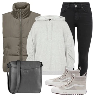 Sk8-Hi Outfit s Šedá Vans "Zimní look"