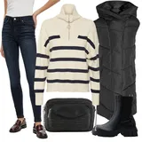 Outfity na zimu Černé Bez rukávů image