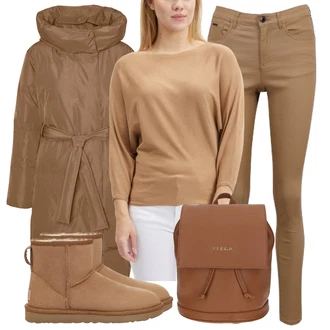 Outfit s Hnědá UGG "Zimní look"