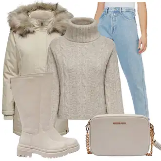 Vintage Outfit s Světle modrá Mom Jean/Zužující se Džíny/Kožená bunda/Dad Džíny/Formální Košile/Boyfriend Džínové kalhoty/Baggy Džíny/Džíny Volného Střihu/Vintage džíny/Kožená Pánská Bund/Girlfriend Džíny Pepe Jeans "Zimní look"Look: Nadrozměrné, Ležérní, Trendový, Egirl, Vintage, S průsvitem, Chytrý příležitostný