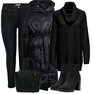 Rave Outfit s Černá Kozačka Kožená bunda/Bota na platformě/Kotníková Bota s Podšívkou/Kotníková Bota Na Podpatku/Chelsea Boty/Letní kotníková Kozačka/Zimní kotníková bota/Kožená kotníková bota/Bota na Platformě Only "Zimní look"Look: Bar, Rave