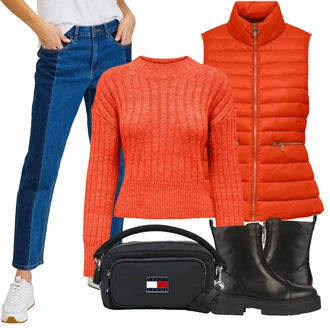 Outfit s Červená/Růžová/Oranžová Prošitý Prslušenství/Peřová Vest/Puffer Vest/Obracející se Vest/Venkovní Vest/Izolační Vest/Krátká Vest Only "Zimní look"