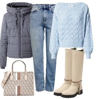 Outfity s botami GoGo s Světle modrá/Modrá Svetr s copánkovým vzorem/Hrubě pletený svetr/Svetr s Výstřihem/Kašmírový Svetr/Pletený Svetr/Vintage svetr/Zimní Svetr Only "Zimní look"Look: Emo, Egirl, Francouzské, GoGo, Pro Dům, Nadrozměrné, S průsvitem, Univerzitní