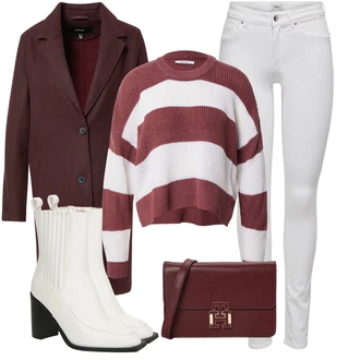 Outfit s Bílá/Krémová/Červená Westernová Kotníková Bota/Kovbojská kotníková bota/Kožená bunda/Špičatá Kozačka/Vintage Kotníková Bota/Chelsea Boty/Letní kotníková kozačka/Kotníková Bota s Podšívkou/Kožená kotníková bota Raid "Zimní look"