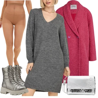 sníh Outfit s Šedá Tamaris "Zimní look"