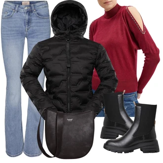 Flared Outfit s Šedá VERO MODA "Zimní outfit pro volný čas"