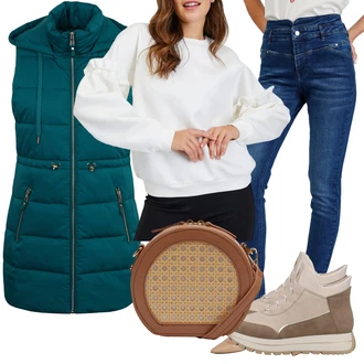 Outfity na zimu s Bílá orsay "Zimní outfit pro volný čas"