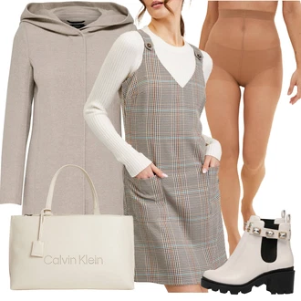 Outfity na zimu Áčkového Střihu s Béžová/Hnědá/Červená/Zelená orsay "Zimní outfit pro volný čas"Look: Áčkového Střihu