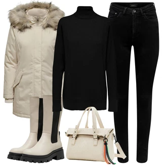 Zima Outfit s Béžová/Hnědá/Khaki Zimní Parka/Bundeswehr Parka/Parka Přechodová Bund Only "Zimní outfity"