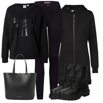 Podzim Outfit s Vínová/Bílá/Fialová/Tmavě modrá Kalhoty Džínové Legíny/Jeggings/Pletený Legín/Tregíny/Manšestrový legíny/Skinny Kalhoty levi's ® "Zimní outfity"