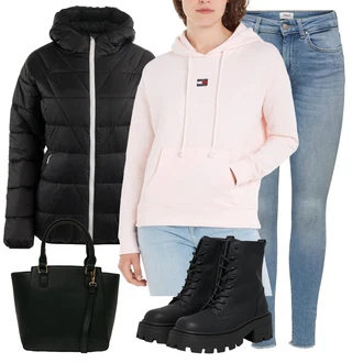 Outfity na zimu Grunge s Černá Only "Zimní outfity"Look: Lak, Metal, Grunge, Trendový, Váhy, Techno, Estetika