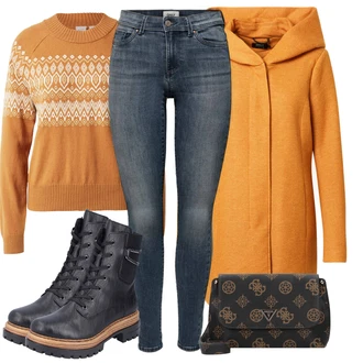 Norský vzor Outfit s Oranžová/Hnědá Norský Svetr/Norský Svetr/Vintage svetr/Vlněný Svetr GAP "Zimní outfity"