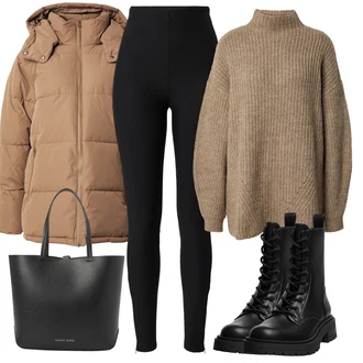 Outfity na zimu Dlouhé Len s Tmavě zeLená/Hnědá/Béžová/Šedá/Khaki Hrubě pletený svetr/Pletený Svetr/Kašmírový Svetr/Oversize Svetr/Jednoduchý Svetr/Zimní Svetr/Vlněný Svetr Leger by Lena Gercke "Zimní outfity"