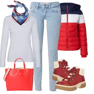 Outfity z džínu Rovná noha s Polo Ralph Lauren "Zimní outfity"