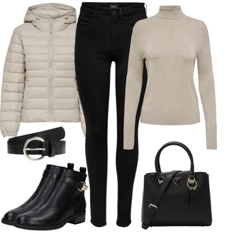 Outfit s Černá/Tmavě Modrá Legíny s Podšívkou/Teplé Legíny/Kožená bunda/Neprůhledný Legíny/Sportovní Legína/Formovaná Legína/Bavlněné Legíny/Legíny s Rozparkem/Pletený Legín Only "Zimní outfity"