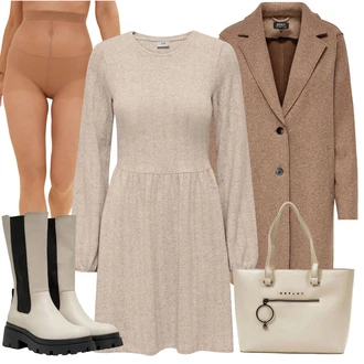 Outfit s Šedá/Béžová/Bílá/Hnědá/Khaki Taška Přes Rameno/Taška Na Rameno/Taška/Shopper taška/Kancelářská Taška Replay "Zimní outfity"