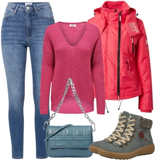 Teplé Outfit s Šedá/Světle šedá/Béžová/Hnědá/Tmavě zelená Zimní bota/Trekingová Bota/Zimní kotníková bota/Teniska teddy/Zimní Tenisky Rieker "Zimní outfity"