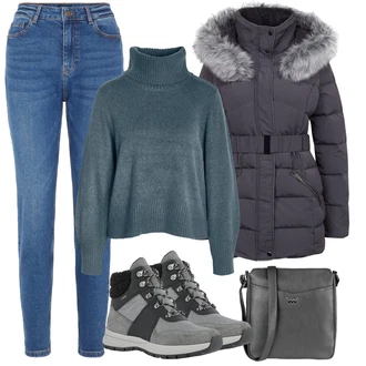 Respira Outfit s Šedá/Tmavě šedá/Světle šedá Teniska Zimní Tenisky Geox "Zimní outfity"