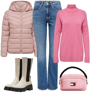 Outfity na zimu s Modrá/Světle modrá Pánské tričko/Zvonové Džíny/Džíny s Nízkým Sedem/Džíny s Rozparkem Only "Zimní outfity"