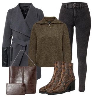 Outfity na zimu Zvířecí potisk s Hnědá/Žlutá Vintage Kotníková Bota/Kotníková Bota s Podšívkou/Westernová Kotníková Bota/Špičatá Kozačka/Kovbojská kotníková bota/Kožená kotníková bota/Letní kotníková kozačka Karolina Kurkova Originals "Zimní outfity"