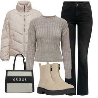 Outfit s Béžová Geox "Zimní outfity"