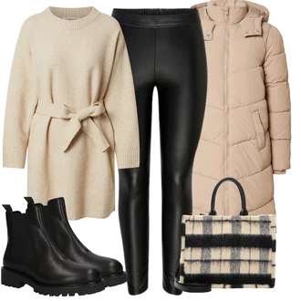 Punk Outfit s Černá Chelsea Boty/Plochá Kotníková Bota/Kožená bunda Vagabond Shoemakers "Zimní outfity"Look: Emo, Cool, Metal, Punk, Unisex