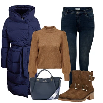 Outfit s Modrá/Tmavě modrá Taška Přes Rameno/Kancelářská Taška/Obchodní Taška/Shopper Taška/Taška/Taška Na Rameno/Brašna/Velká Taška Armani Exchange "Zimní outfity"