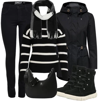 Zima Outfit s Černá Zimní Kozačka/Teniska Zimní Tenisky/Teniska na platformě/Zimní bota/Zimní kotníková bota Sorel "Zimní outfity"