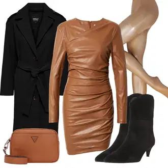 Jaro Outfit s Béžová/Zlatý Punčocháče/Punčochy Proti Trombóze/Punčocháče Velká Velikost/Nylonová punčocha Wolford "Zimní outfity"