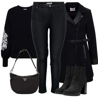 Rave Outfit s Černá Kozačka Kožená bunda/Bota na platformě/Kotníková Bota s Podšívkou/Kotníková Bota Na Podpatku/Chelsea Boty/Letní kotníková Kozačka/Zimní kotníková bota/Kožená kotníková bota/Bota na Platformě Only "Zimní outfity"Look: Bar, Rave